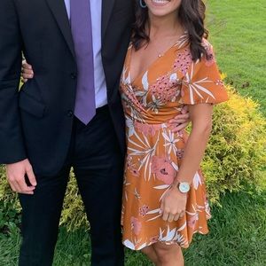 Silky floral flowy dress